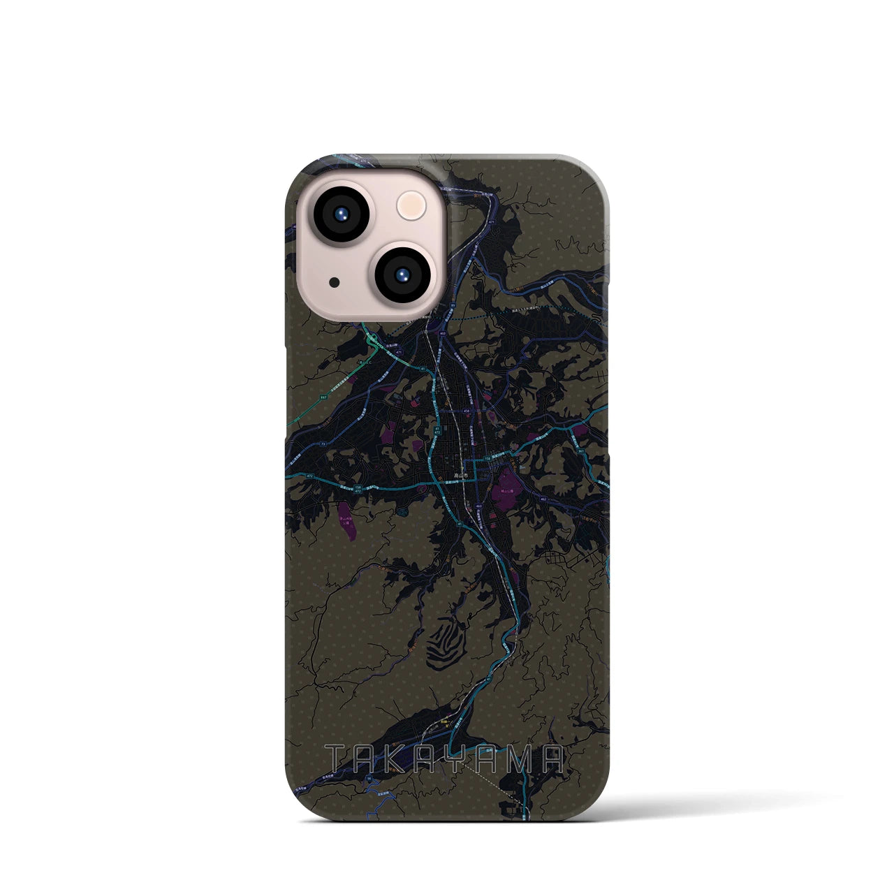 【高山(岐阜県)】地図柄iPhoneケース(バックカバータイプ)
