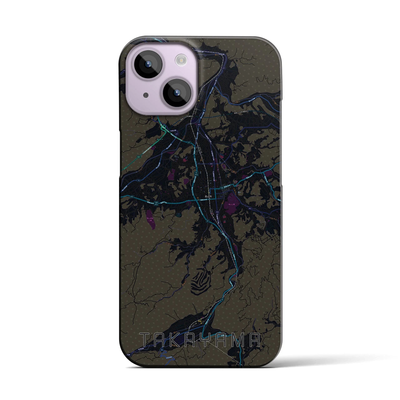 【高山(岐阜県)】地図柄iPhoneケース(バックカバータイプ)