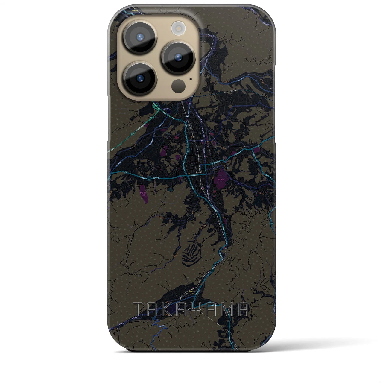 【高山(岐阜県)】地図柄iPhoneケース(バックカバータイプ)