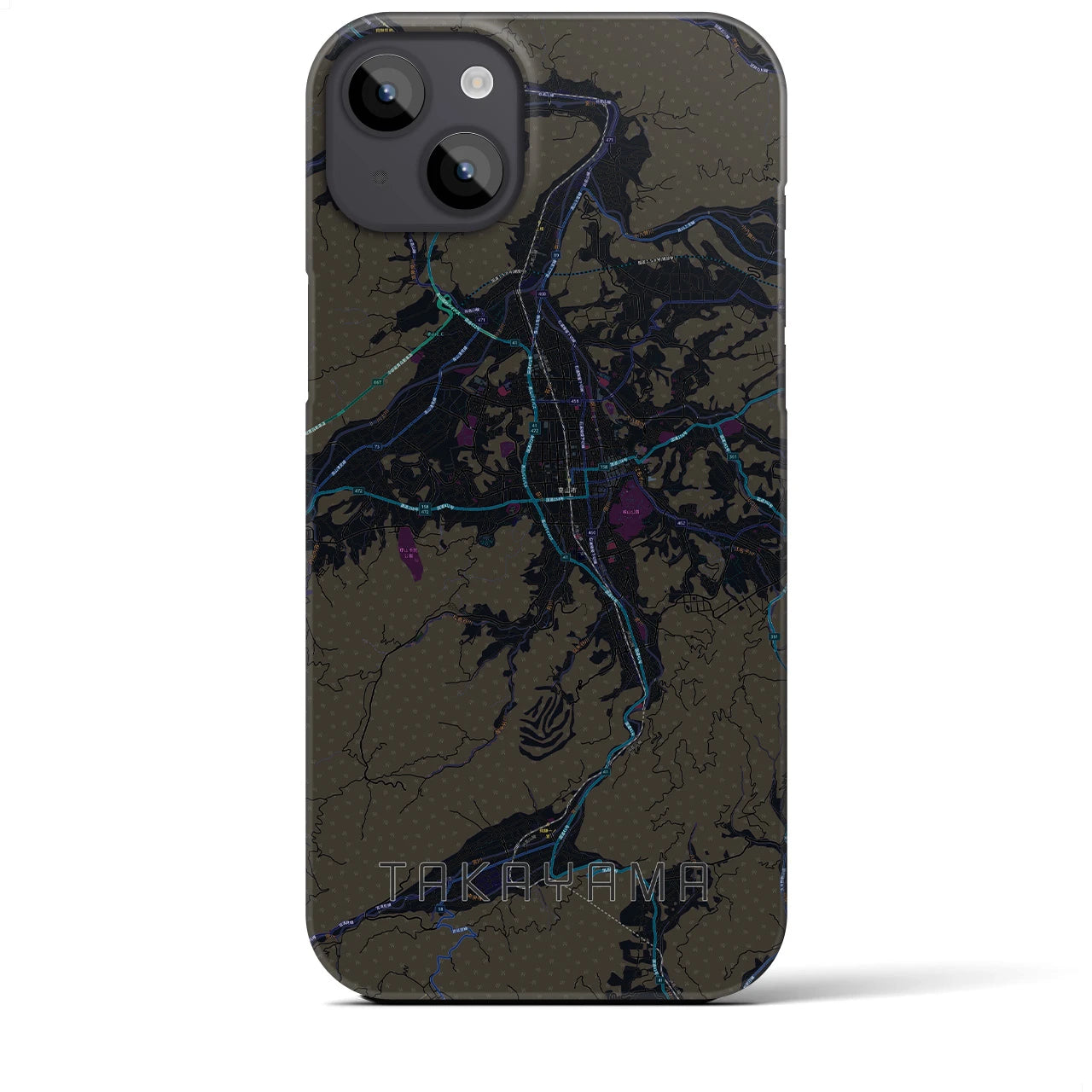 【高山(岐阜県)】地図柄iPhoneケース(バックカバータイプ)