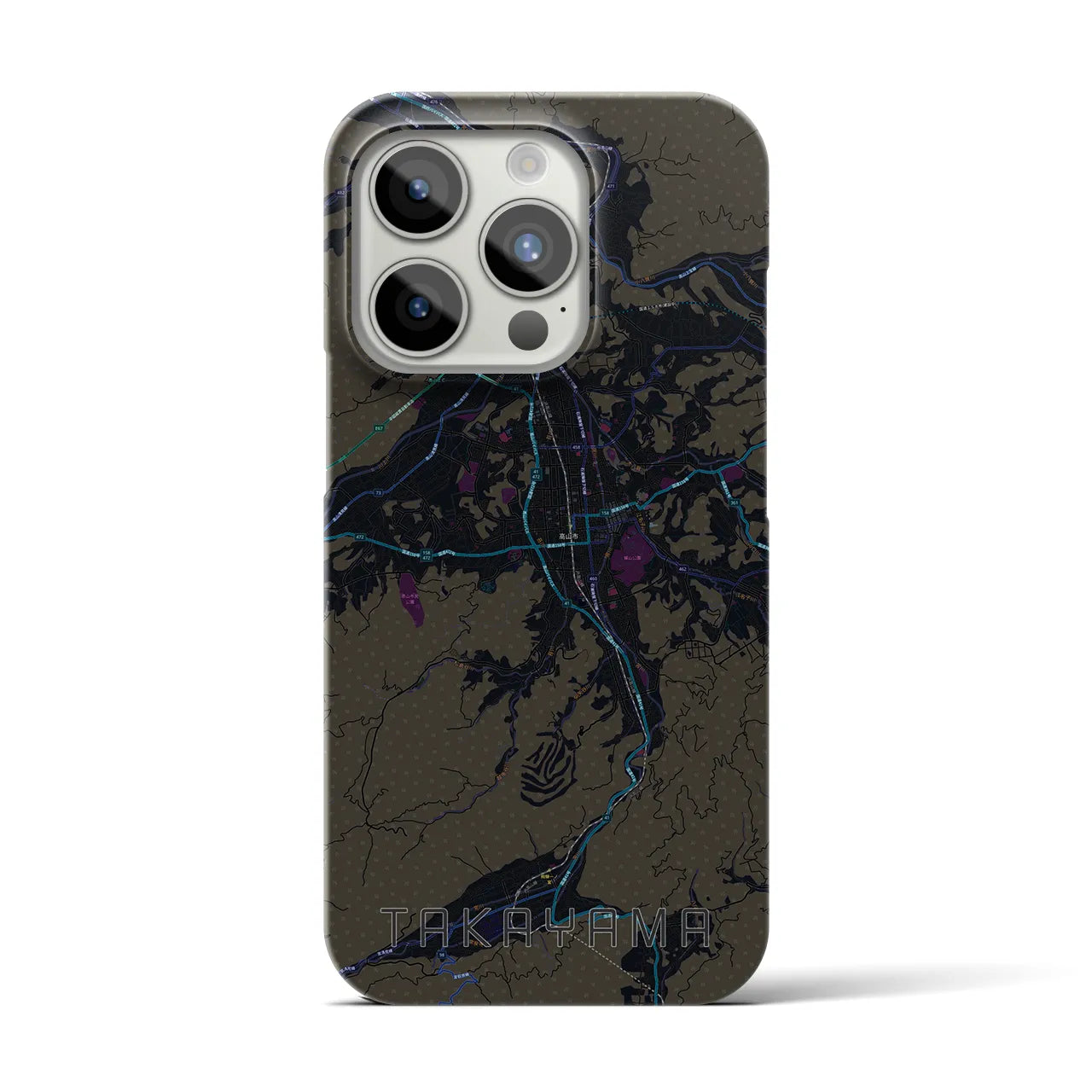 【高山(岐阜県)】地図柄iPhoneケース(バックカバータイプ)