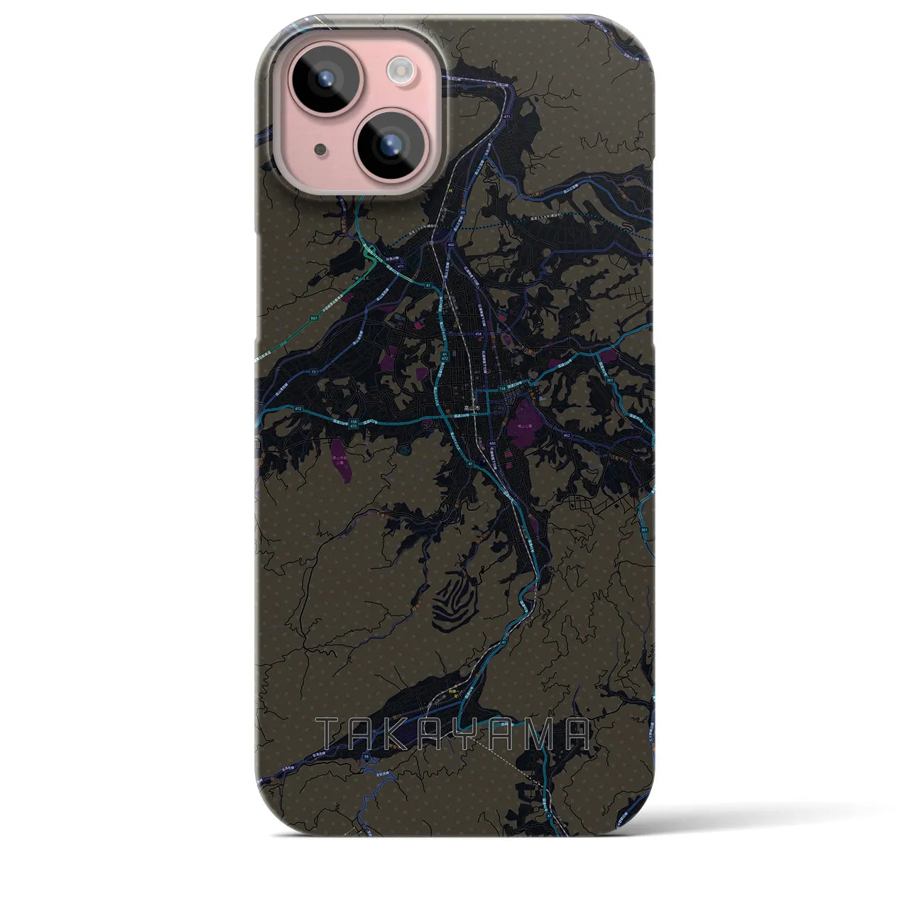 【高山(岐阜県)】地図柄iPhoneケース(バックカバータイプ)