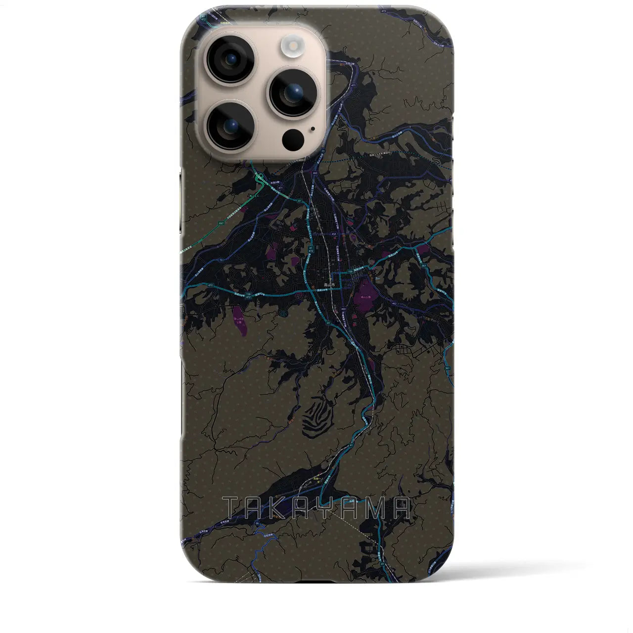 【高山(岐阜県)】地図柄iPhoneケース(バックカバータイプ)