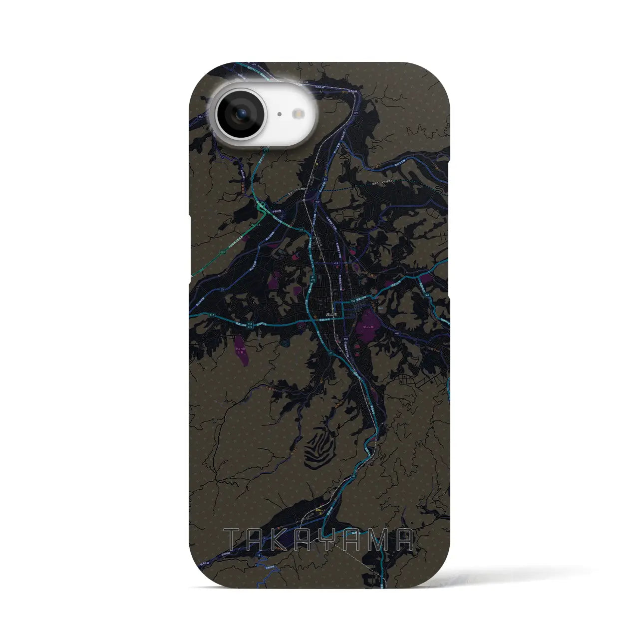 【高山(岐阜県)】地図柄iPhoneケース(バックカバータイプ)