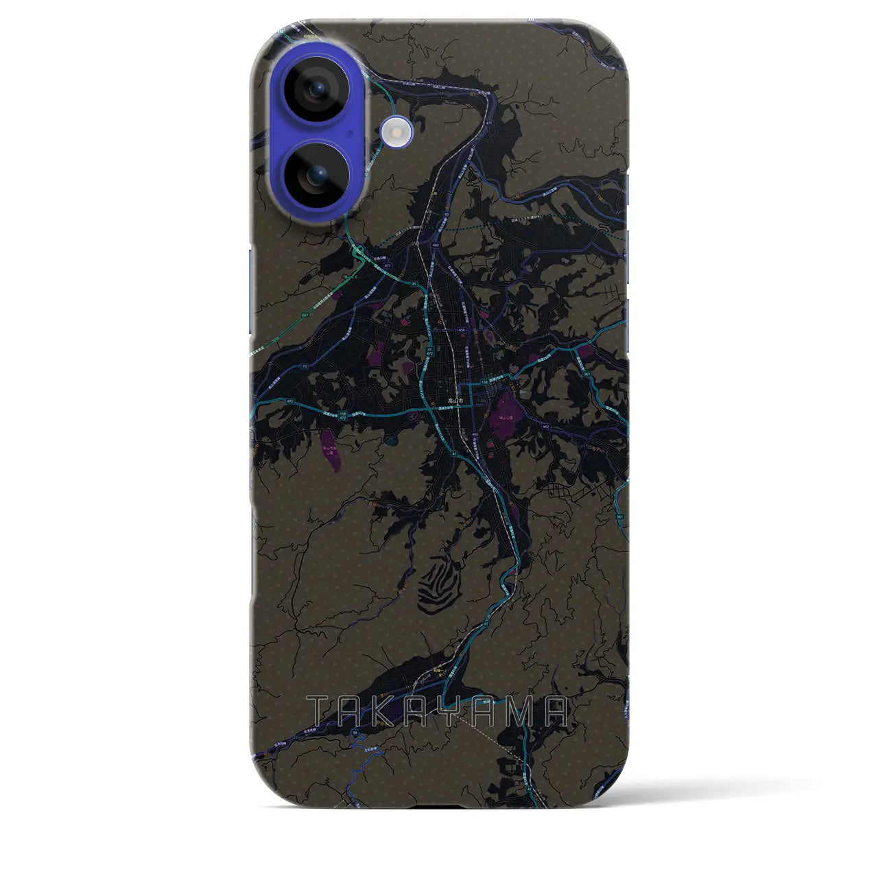 【高山(岐阜県)】地図柄iPhoneケース(バックカバータイプ)