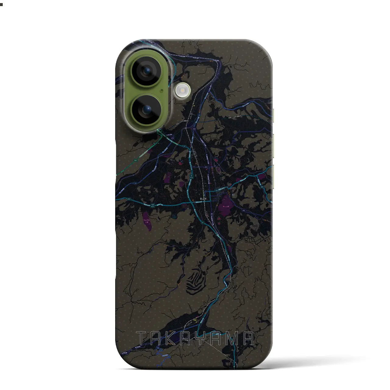 【高山(岐阜県)】地図柄iPhoneケース(バックカバータイプ)