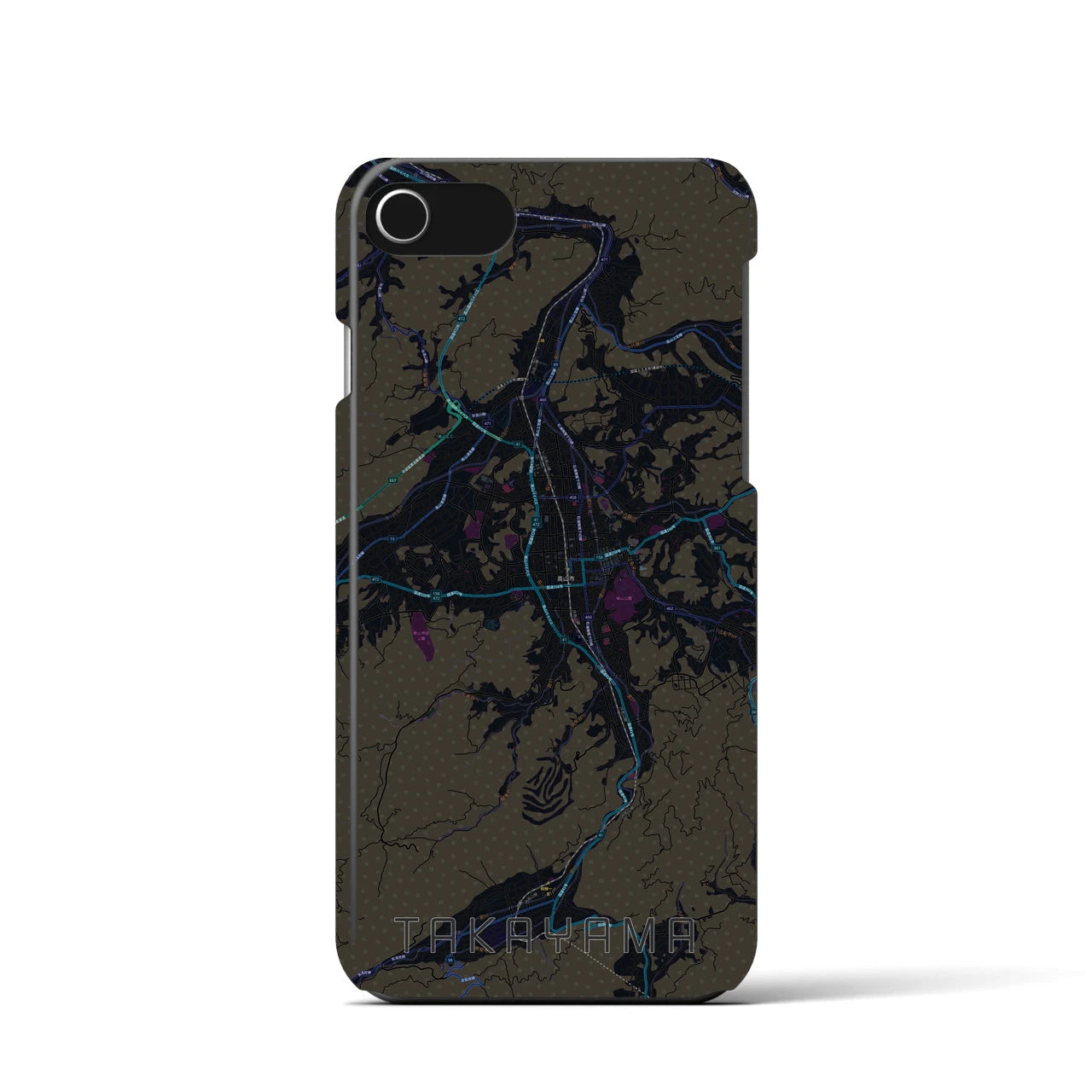 【高山(岐阜県)】地図柄iPhoneケース(バックカバータイプ)