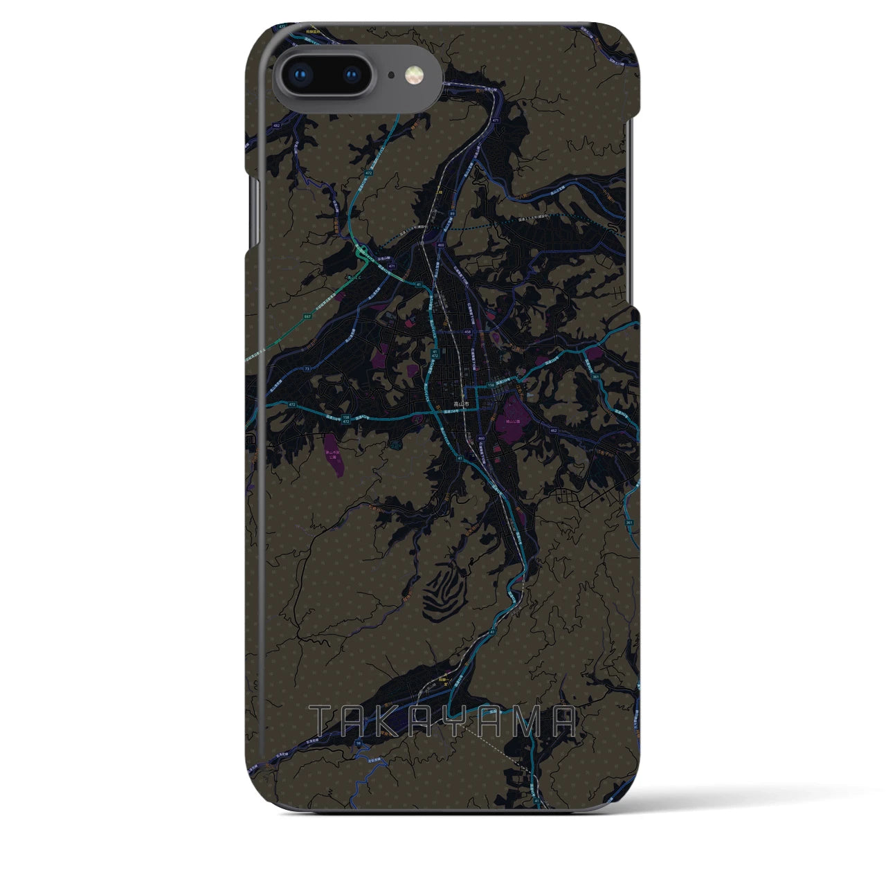 【高山(岐阜県)】地図柄iPhoneケース(バックカバータイプ)