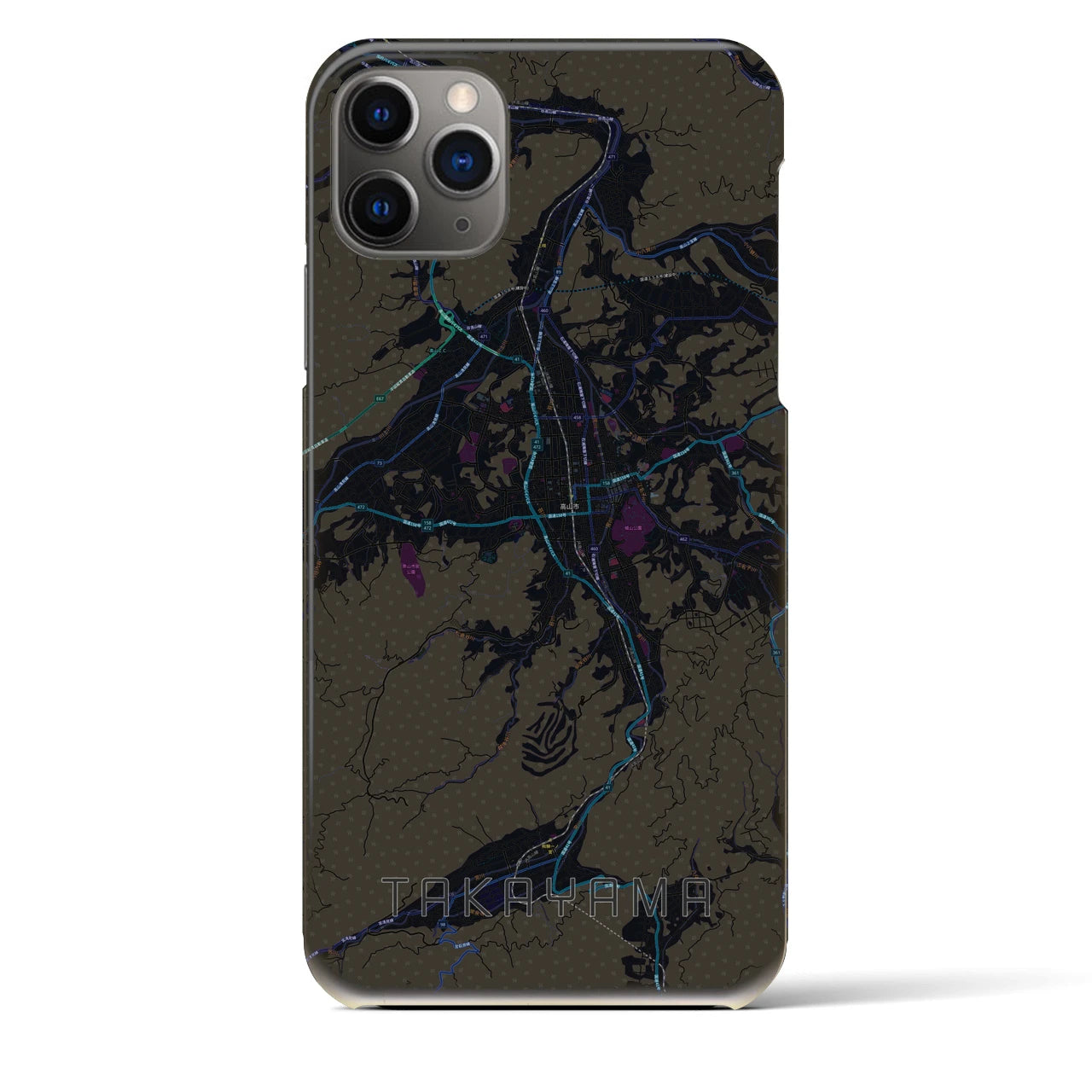【高山(岐阜県)】地図柄iPhoneケース(バックカバータイプ)