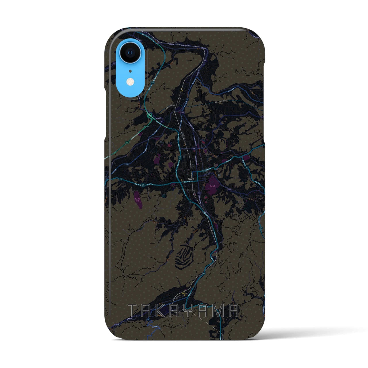 【高山(岐阜県)】地図柄iPhoneケース(バックカバータイプ)