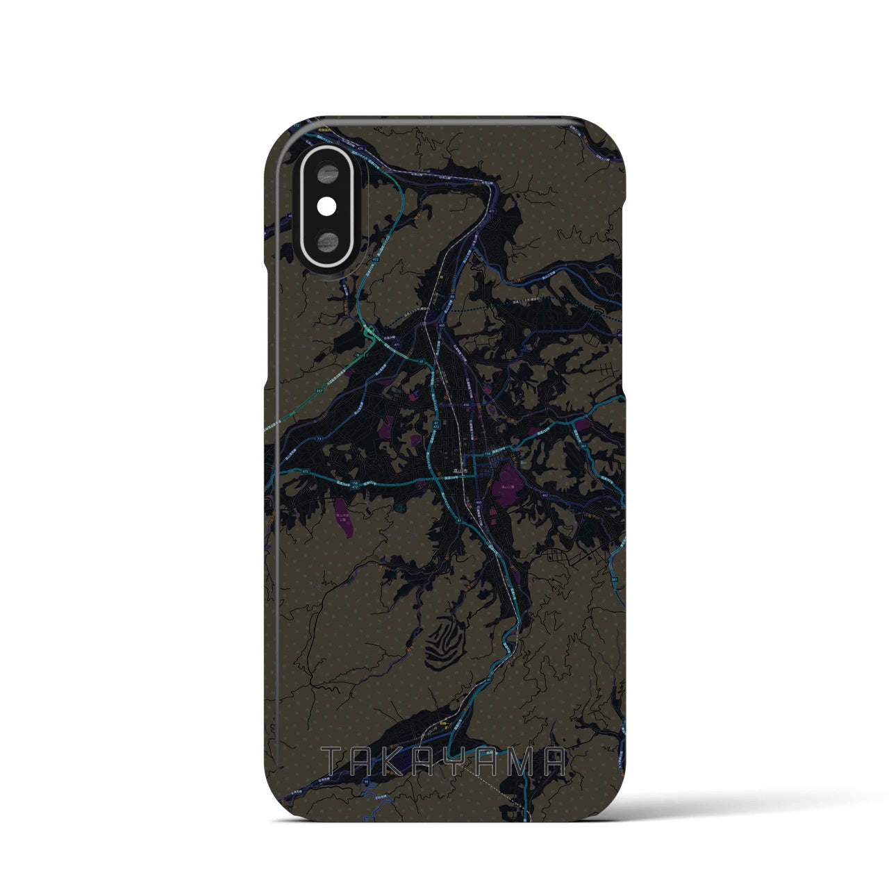 【高山(岐阜県)】地図柄iPhoneケース(バックカバータイプ)