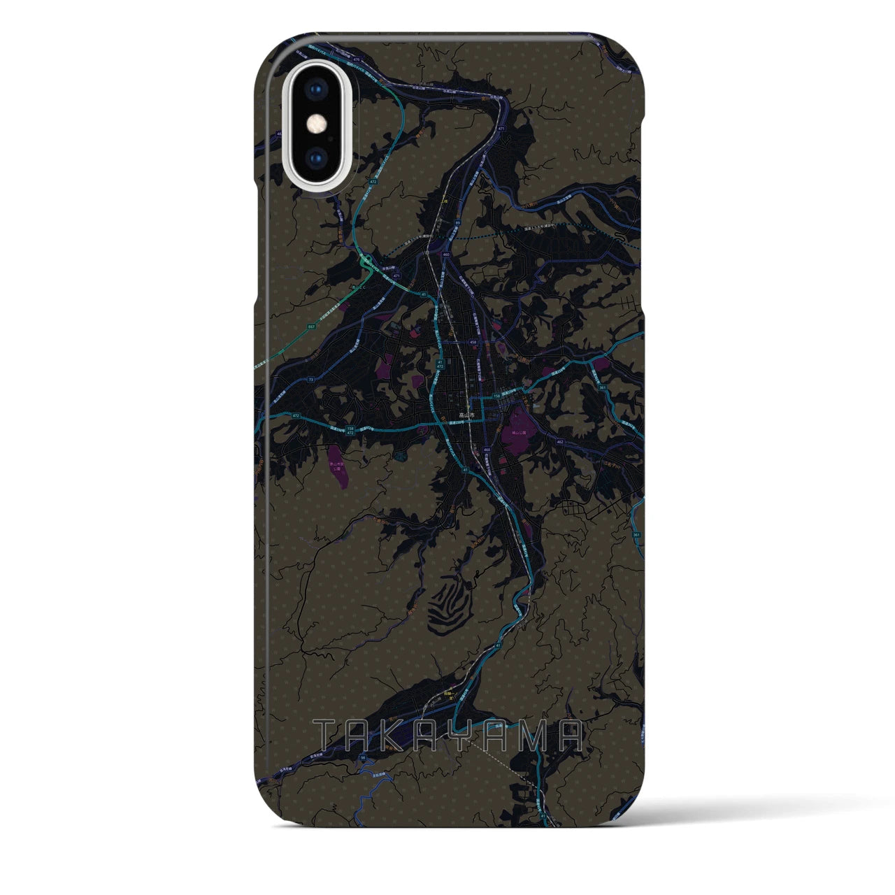 【高山(岐阜県)】地図柄iPhoneケース(バックカバータイプ)