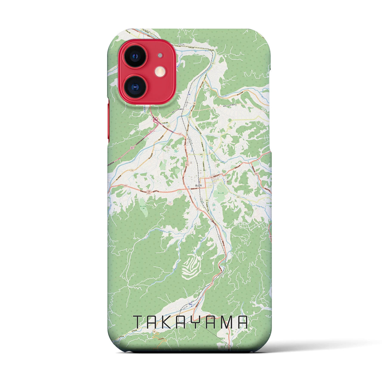【高山(岐阜県)】地図柄iPhoneケース(バックカバータイプ)
