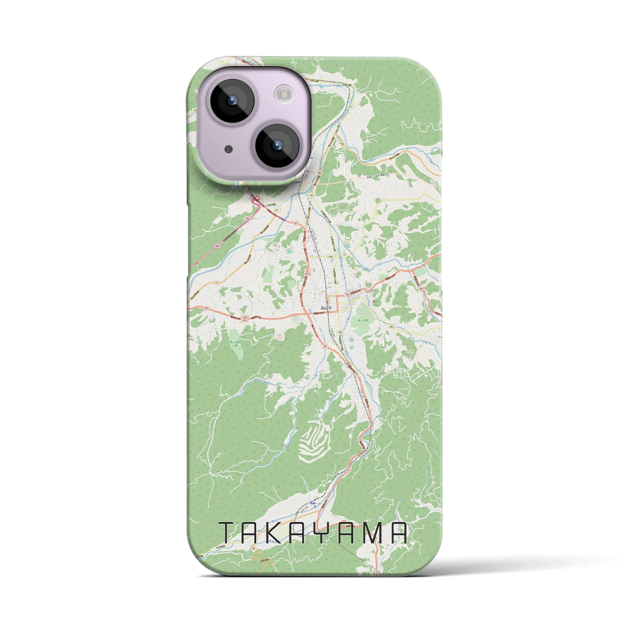 【高山(岐阜県)】地図柄iPhoneケース(バックカバータイプ)