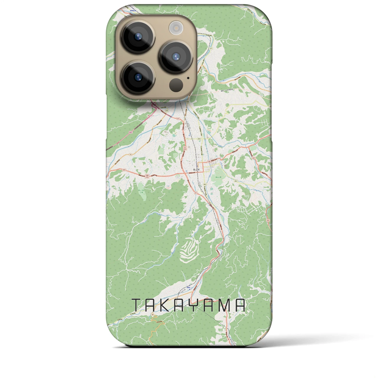 【高山(岐阜県)】地図柄iPhoneケース(バックカバータイプ)