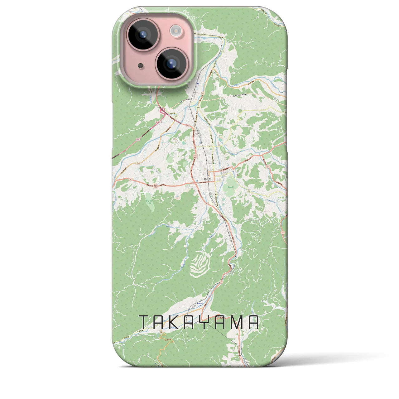 【高山(岐阜県)】地図柄iPhoneケース(バックカバータイプ)