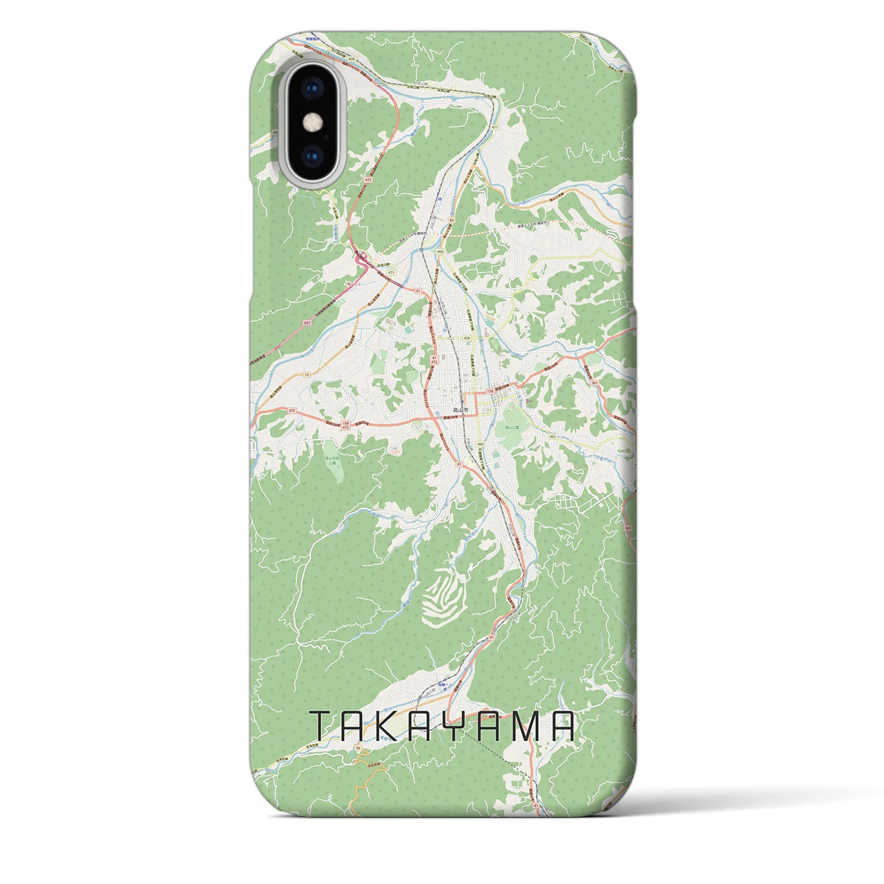 【高山(岐阜県)】地図柄iPhoneケース(バックカバータイプ)