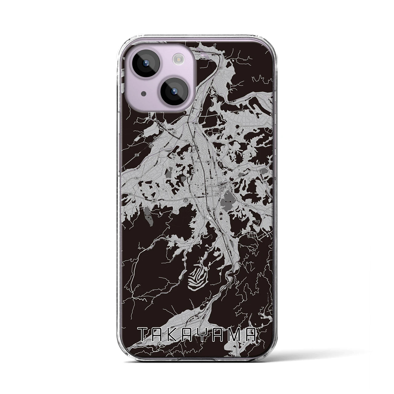 【高山(岐阜県)】地図柄iPhoneケース(クリアタイプ)