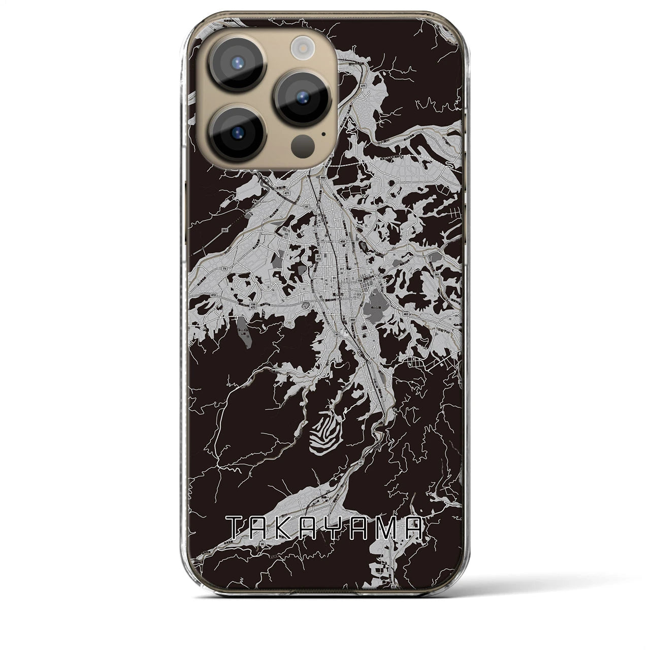 【高山(岐阜県)】地図柄iPhoneケース(クリアタイプ)
