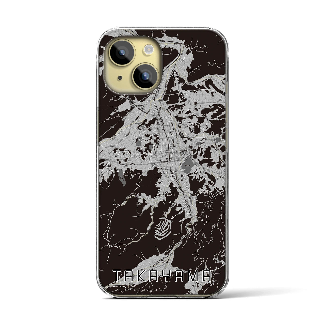 【高山(岐阜県)】地図柄iPhoneケース(クリアタイプ)