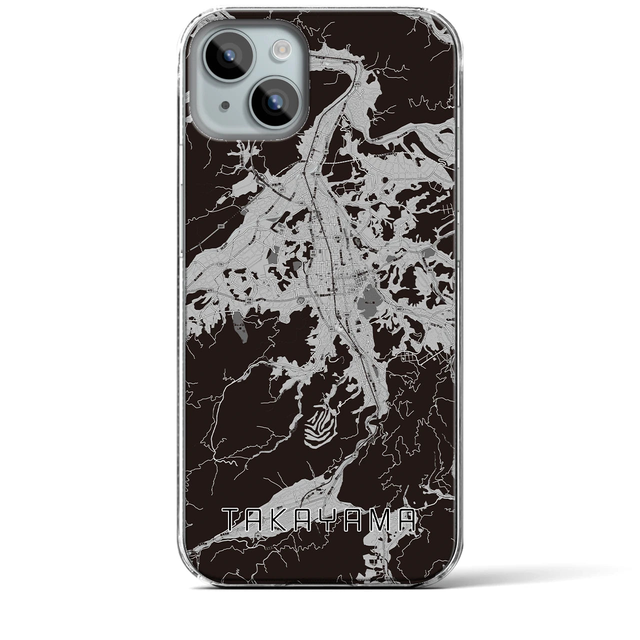 【高山(岐阜県)】地図柄iPhoneケース(クリアタイプ)