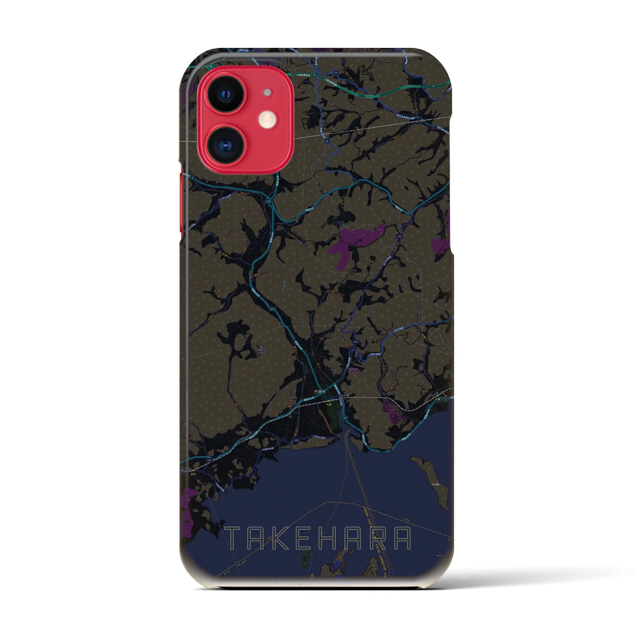 【竹原(広島県)】地図柄iPhoneケース(バックカバータイプ)
