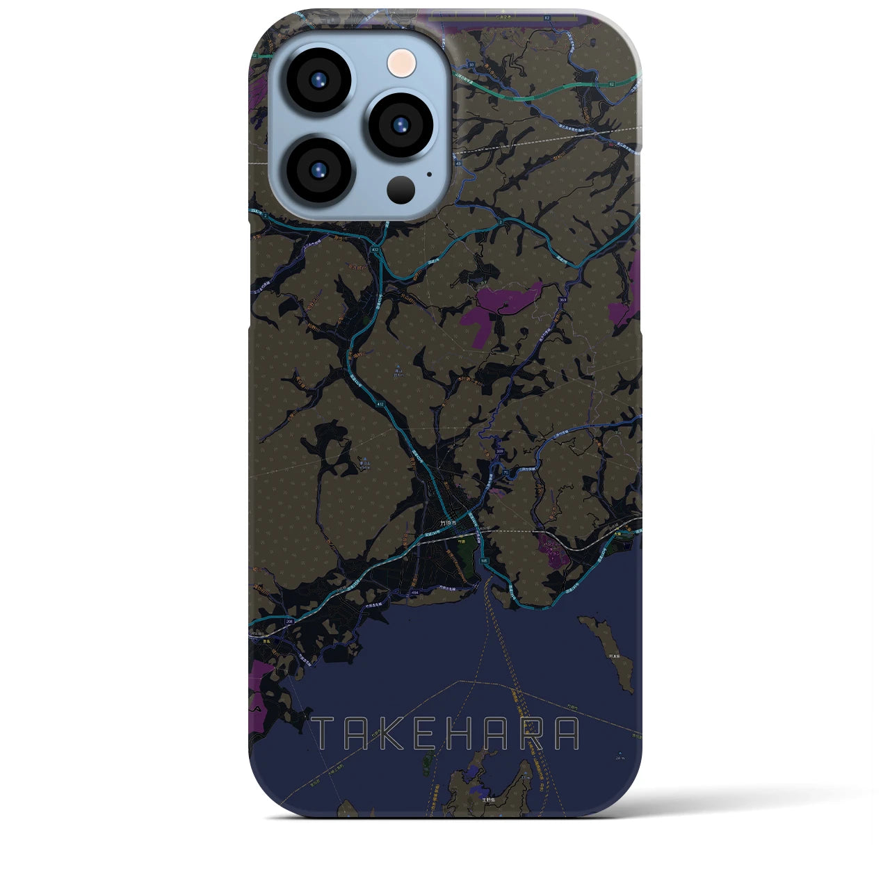 【竹原(広島県)】地図柄iPhoneケース(バックカバータイプ)