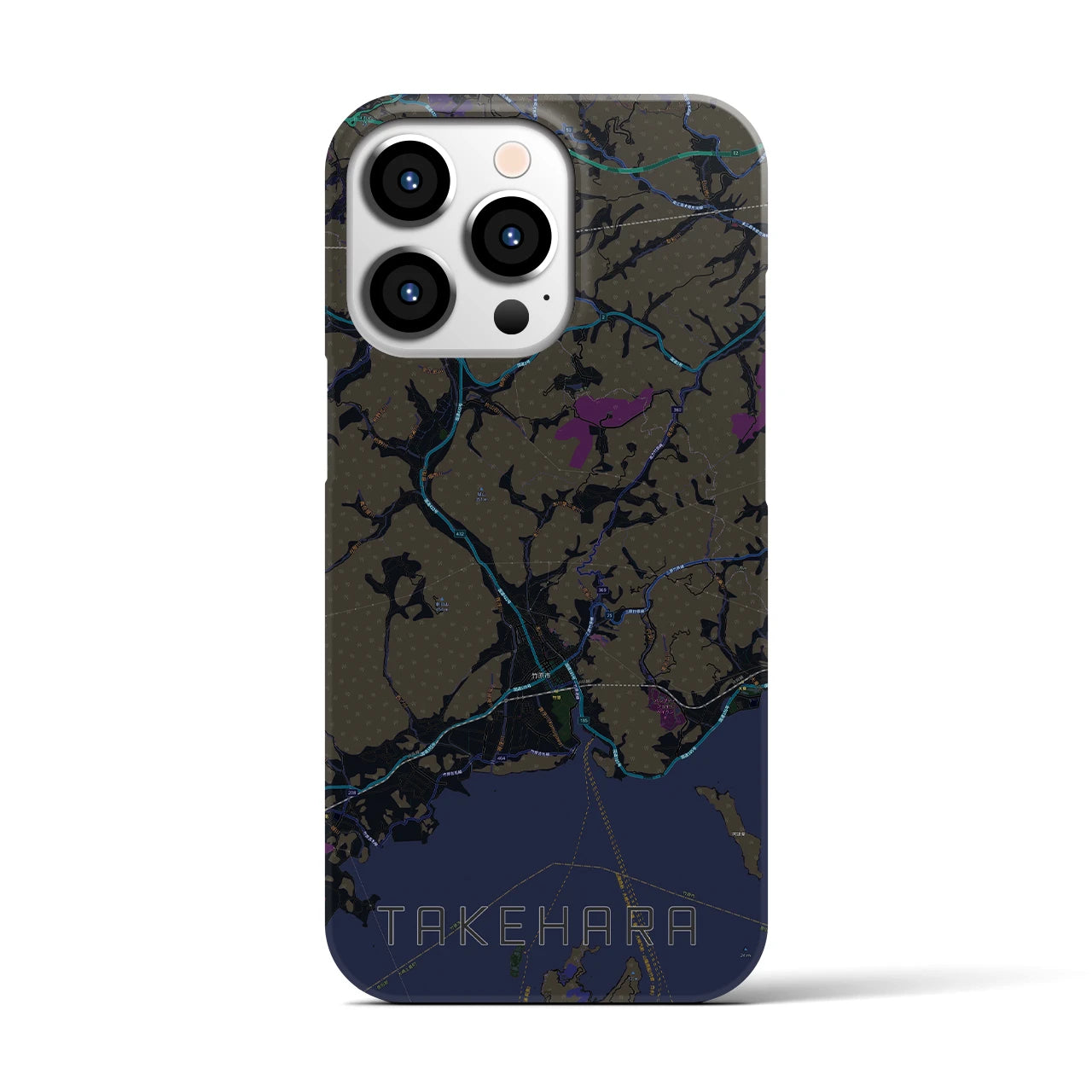 【竹原(広島県)】地図柄iPhoneケース(バックカバータイプ)