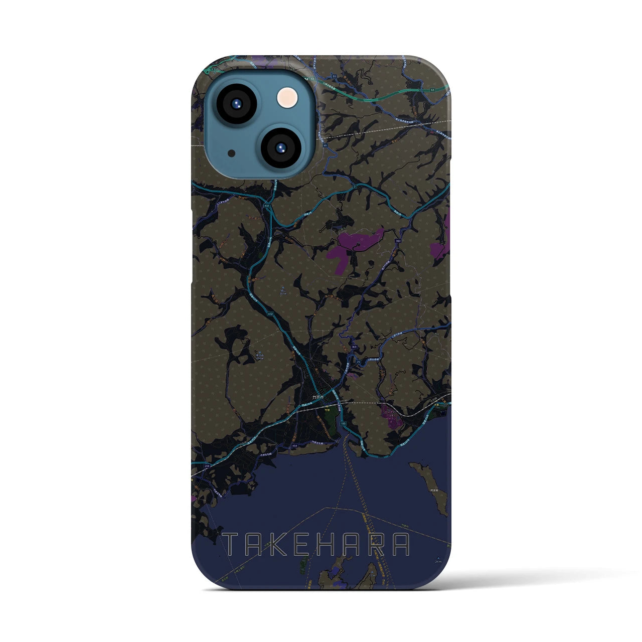 【竹原(広島県)】地図柄iPhoneケース(バックカバータイプ)