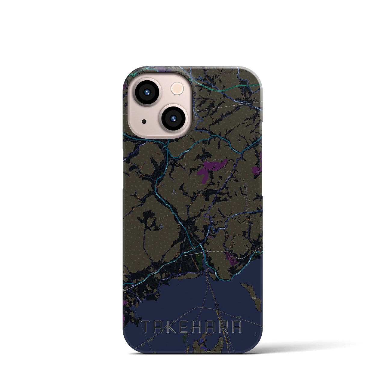 【竹原(広島県)】地図柄iPhoneケース(バックカバータイプ)