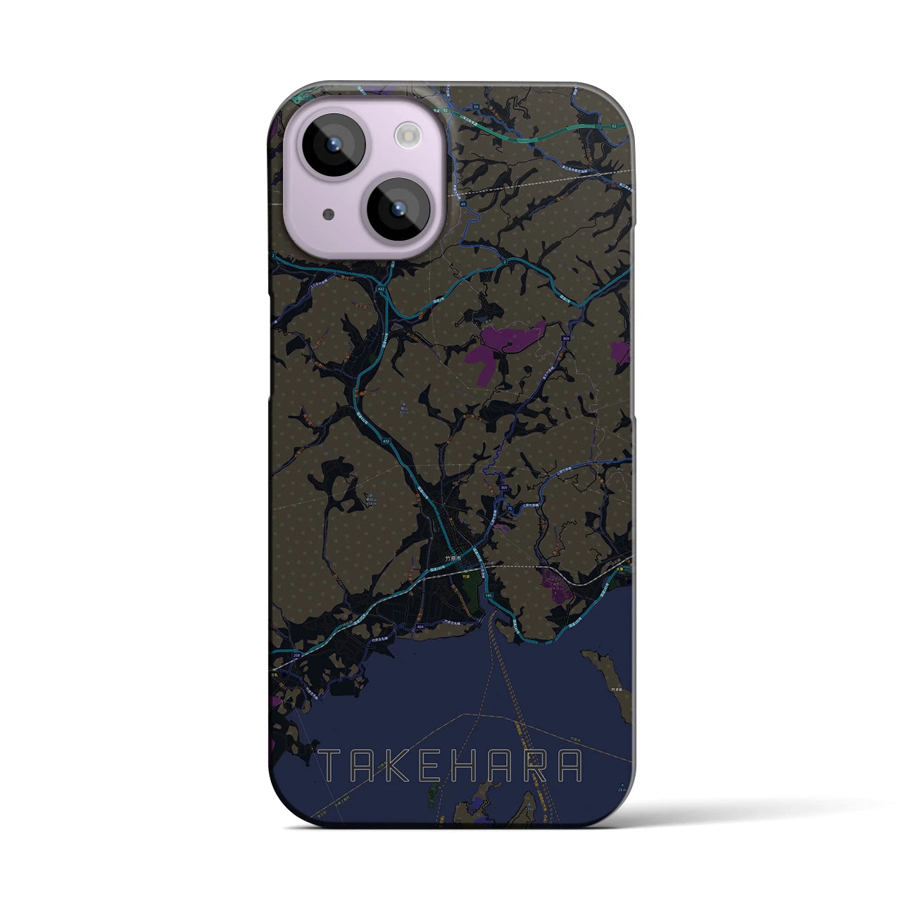 【竹原(広島県)】地図柄iPhoneケース(バックカバータイプ)