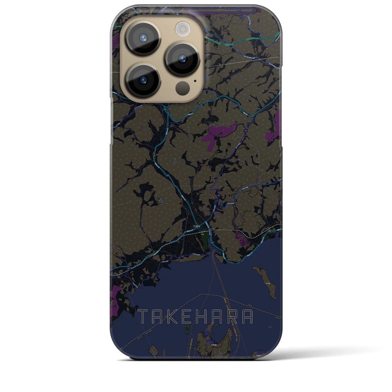 【竹原(広島県)】地図柄iPhoneケース(バックカバータイプ)