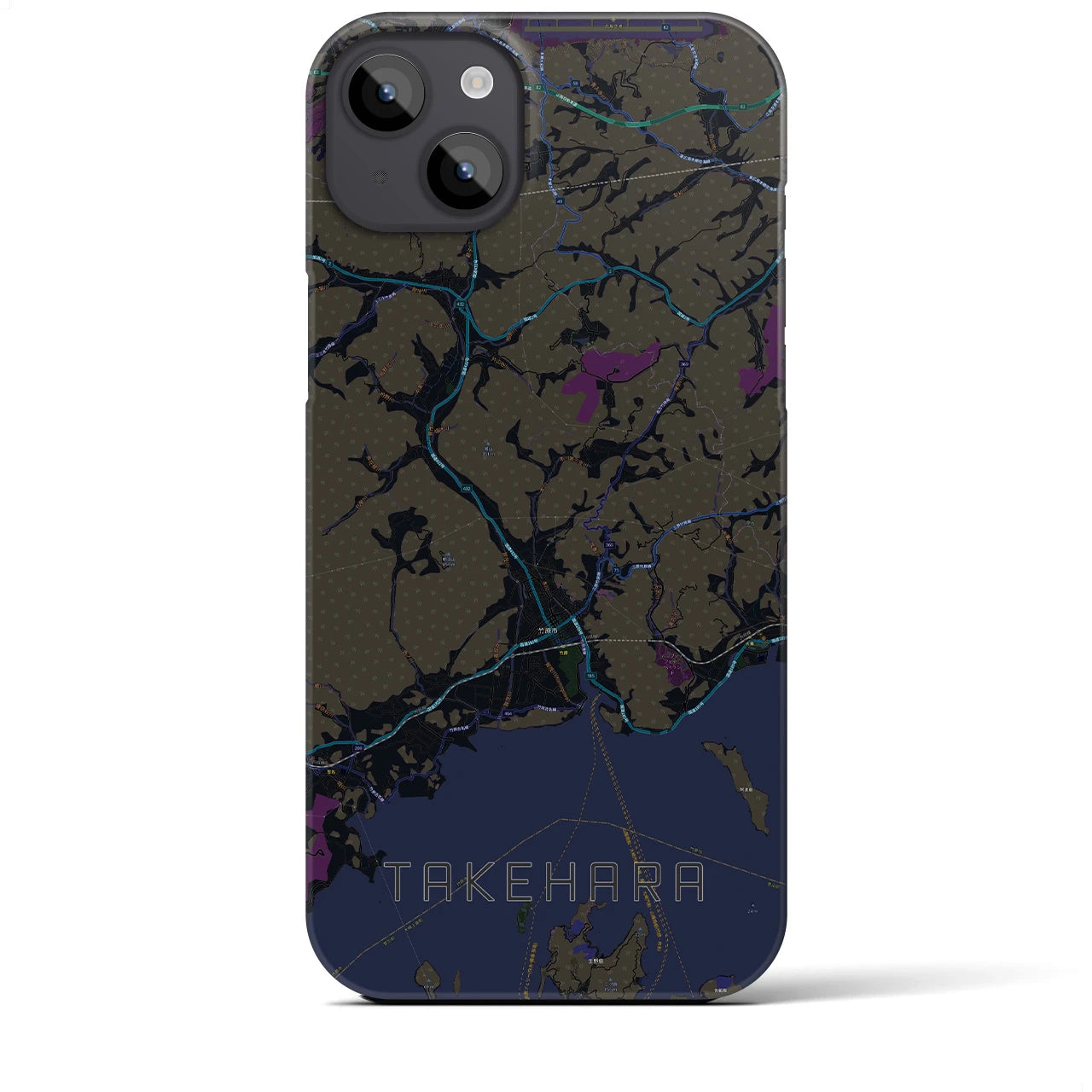 【竹原(広島県)】地図柄iPhoneケース(バックカバータイプ)