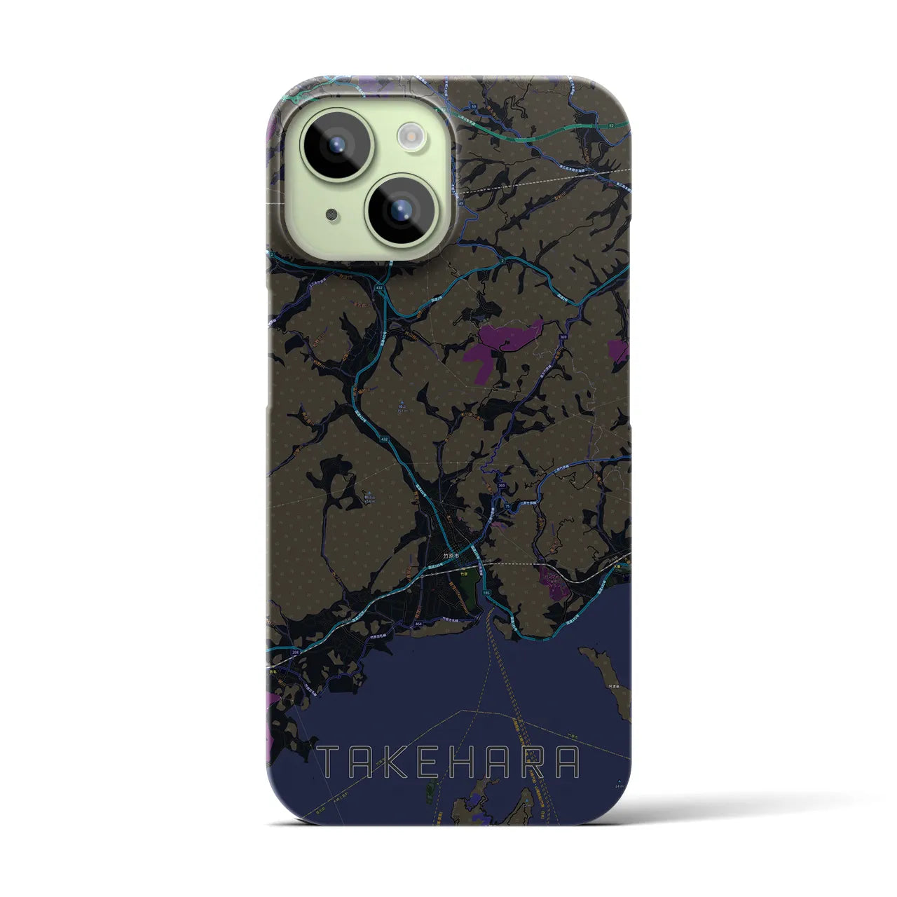 【竹原(広島県)】地図柄iPhoneケース(バックカバータイプ)