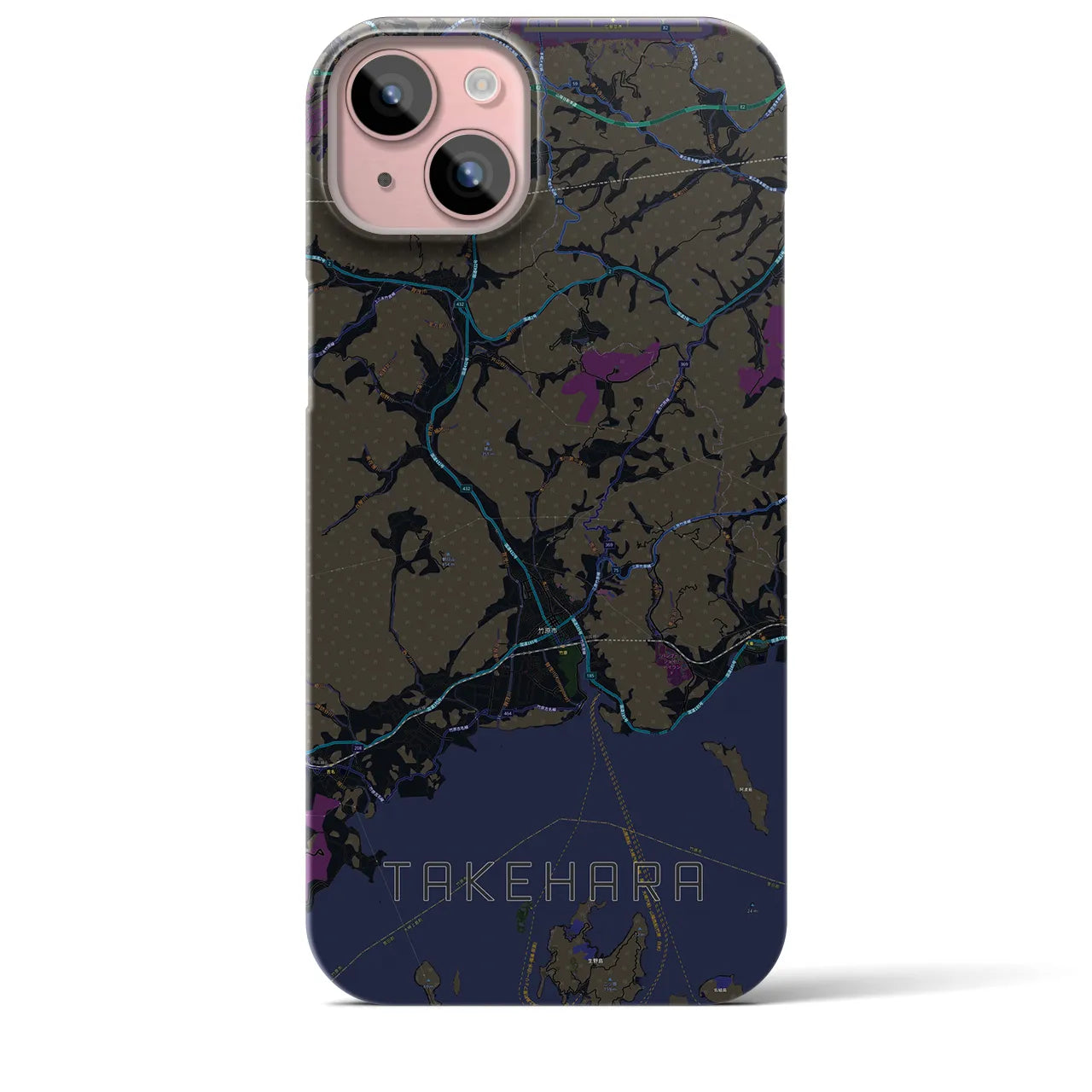 【竹原(広島県)】地図柄iPhoneケース(バックカバータイプ)