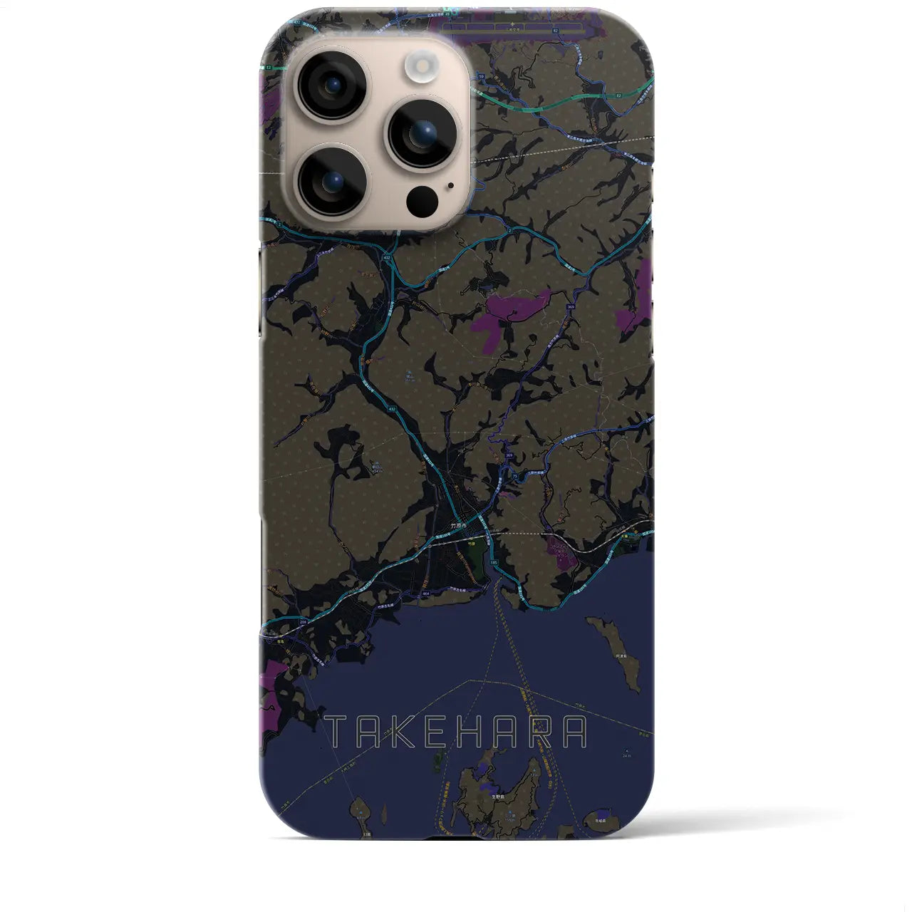 【竹原(広島県)】地図柄iPhoneケース(バックカバータイプ)