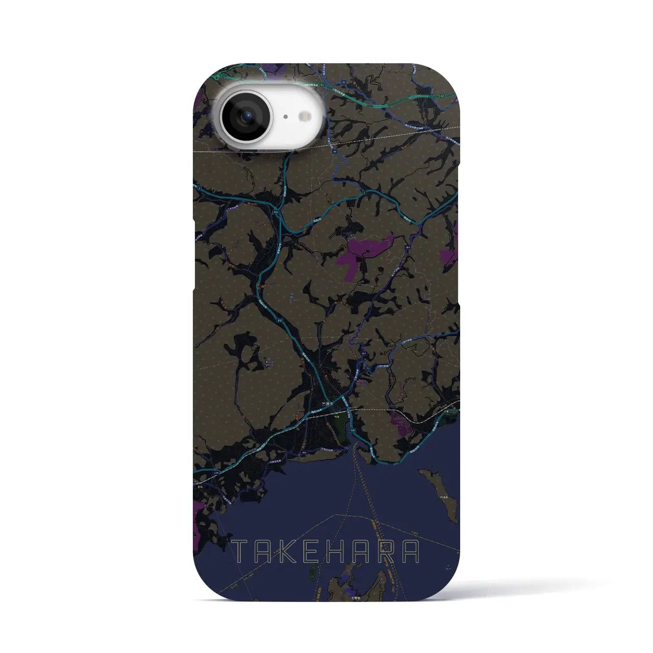 【竹原(広島県)】地図柄iPhoneケース(バックカバータイプ)