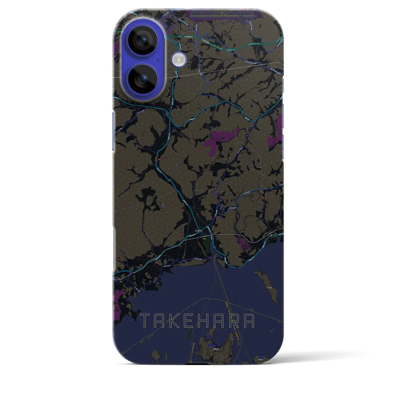 【竹原(広島県)】地図柄iPhoneケース(バックカバータイプ)