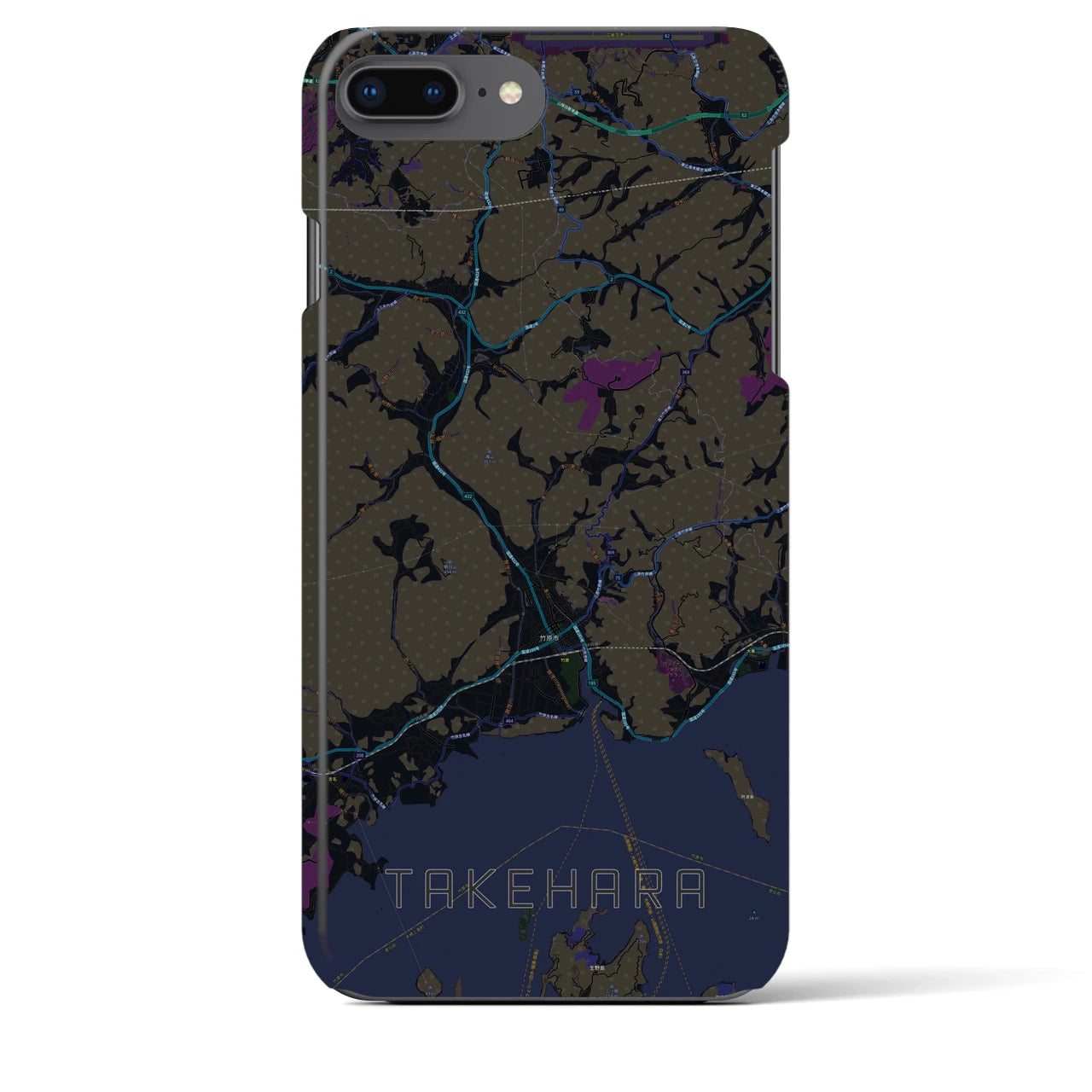 【竹原(広島県)】地図柄iPhoneケース(バックカバータイプ)