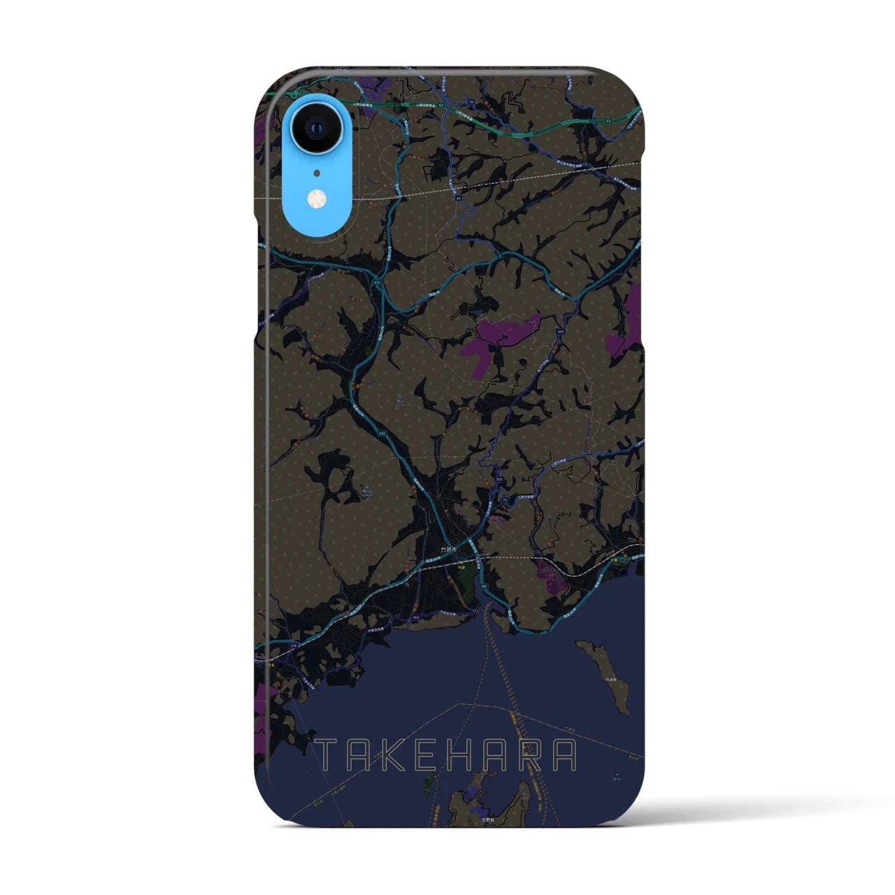 【竹原(広島県)】地図柄iPhoneケース(バックカバータイプ)