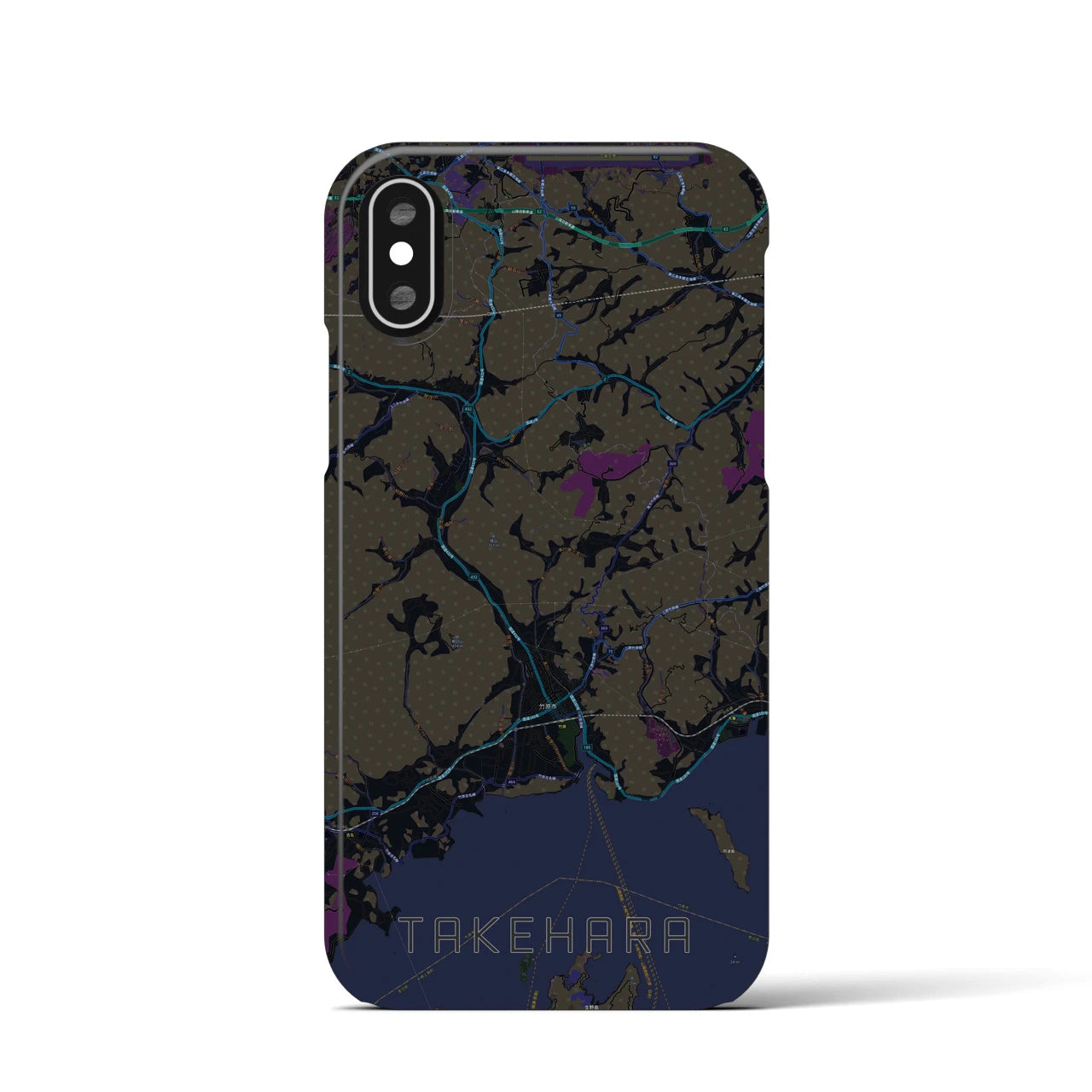 【竹原(広島県)】地図柄iPhoneケース(バックカバータイプ)