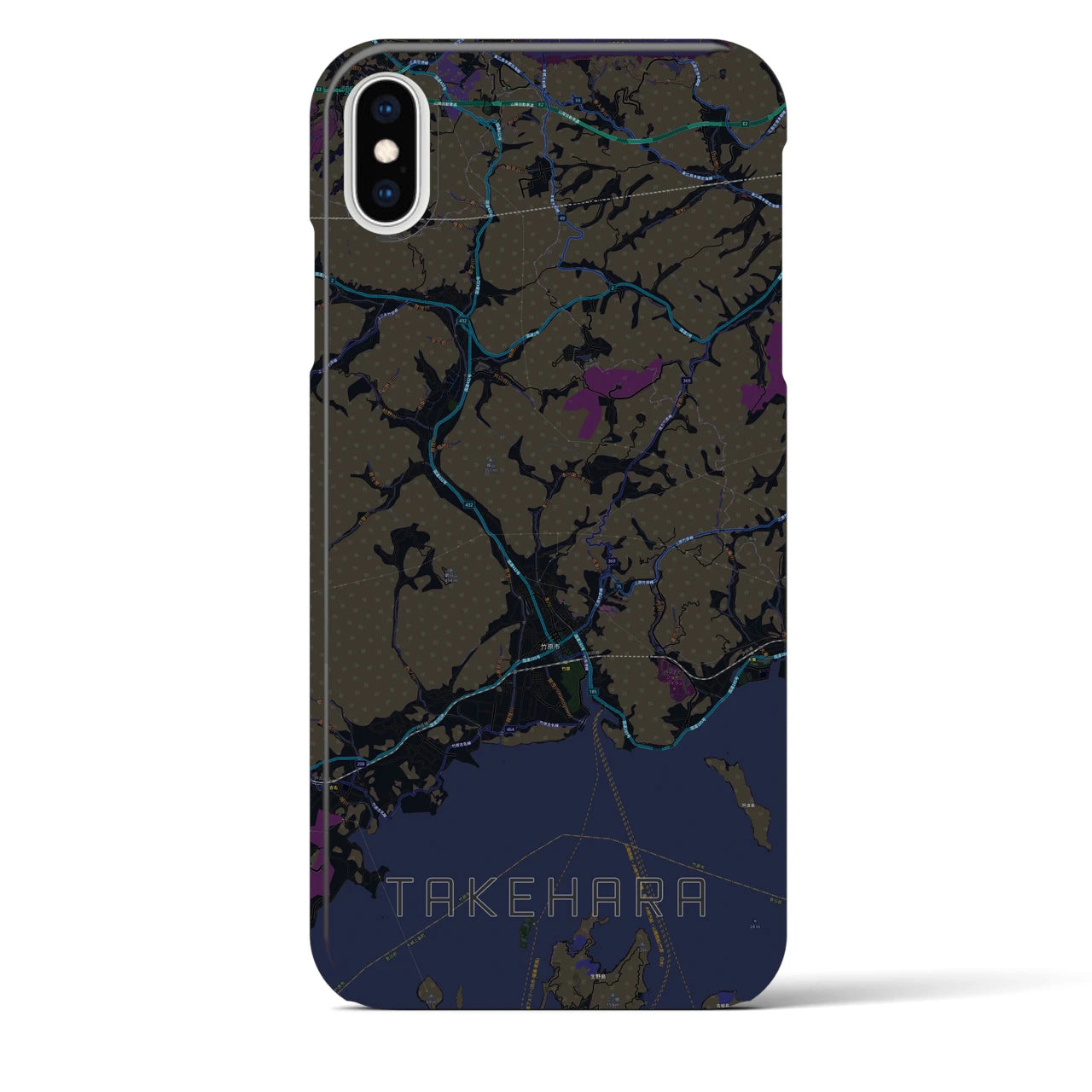 【竹原(広島県)】地図柄iPhoneケース(バックカバータイプ)