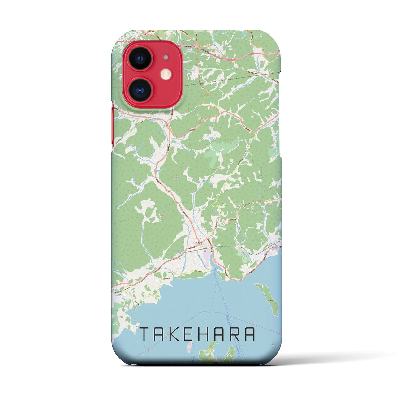【竹原(広島県)】地図柄iPhoneケース(バックカバータイプ)