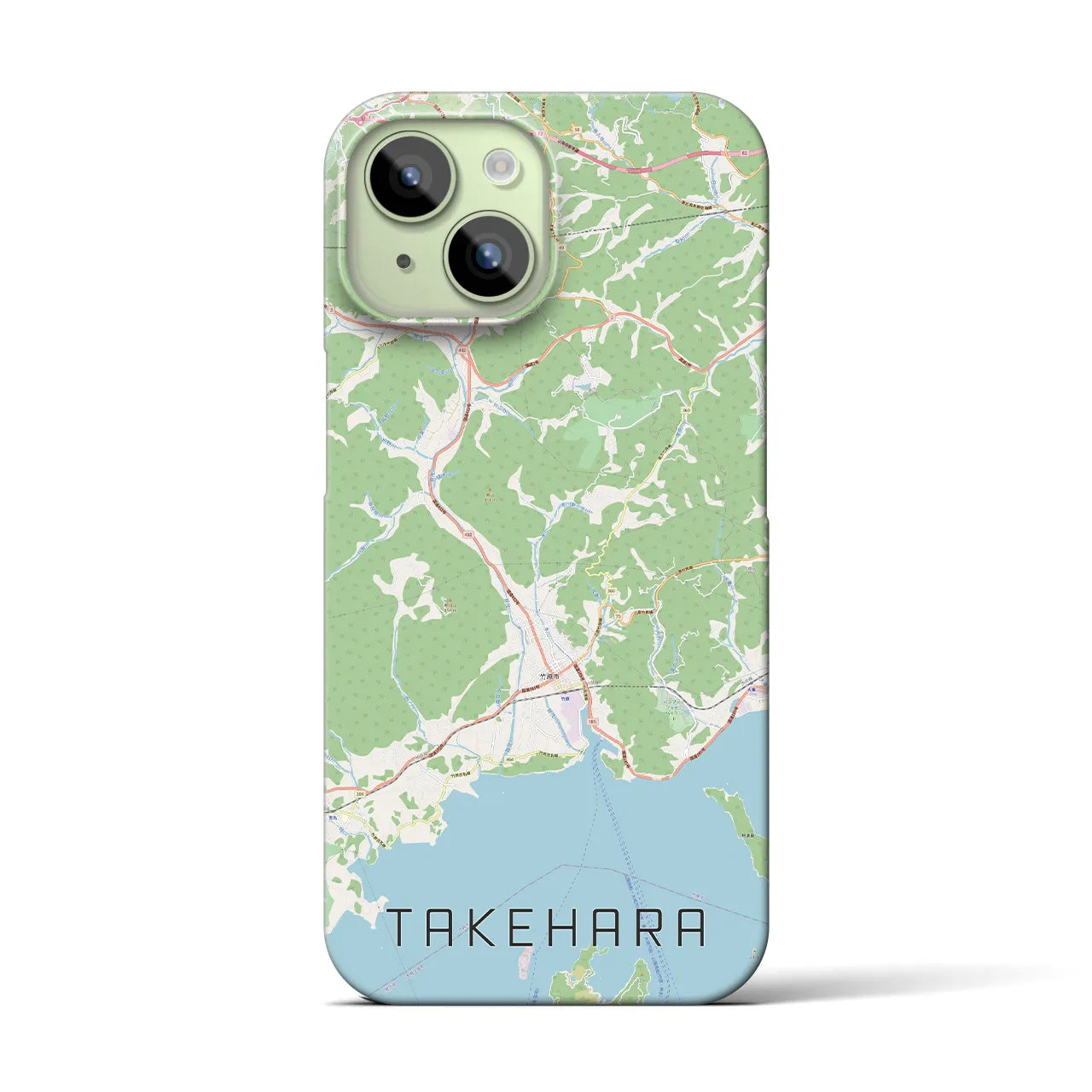 【竹原(広島県)】地図柄iPhoneケース(バックカバータイプ)