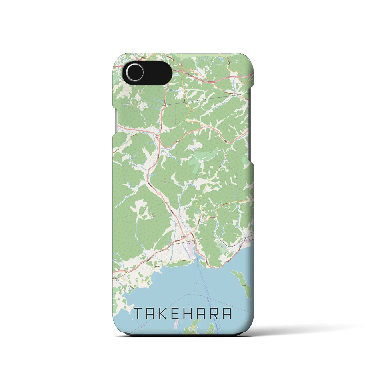 【竹原(広島県)】地図柄iPhoneケース(バックカバータイプ)