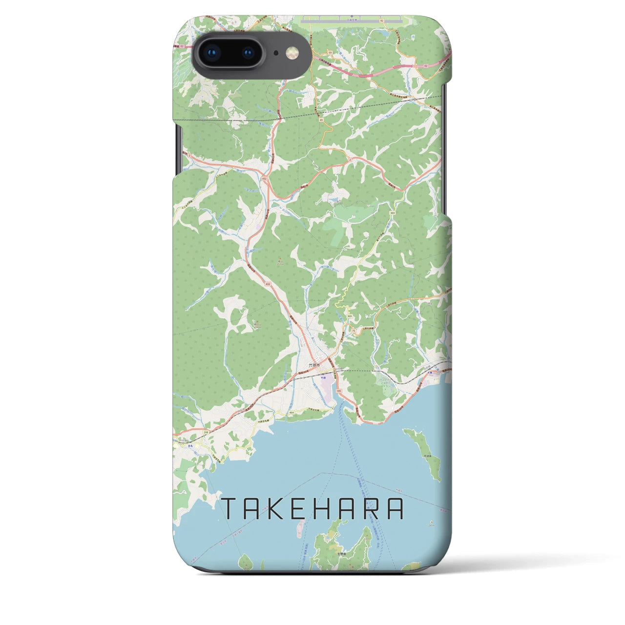 【竹原(広島県)】地図柄iPhoneケース(バックカバータイプ)