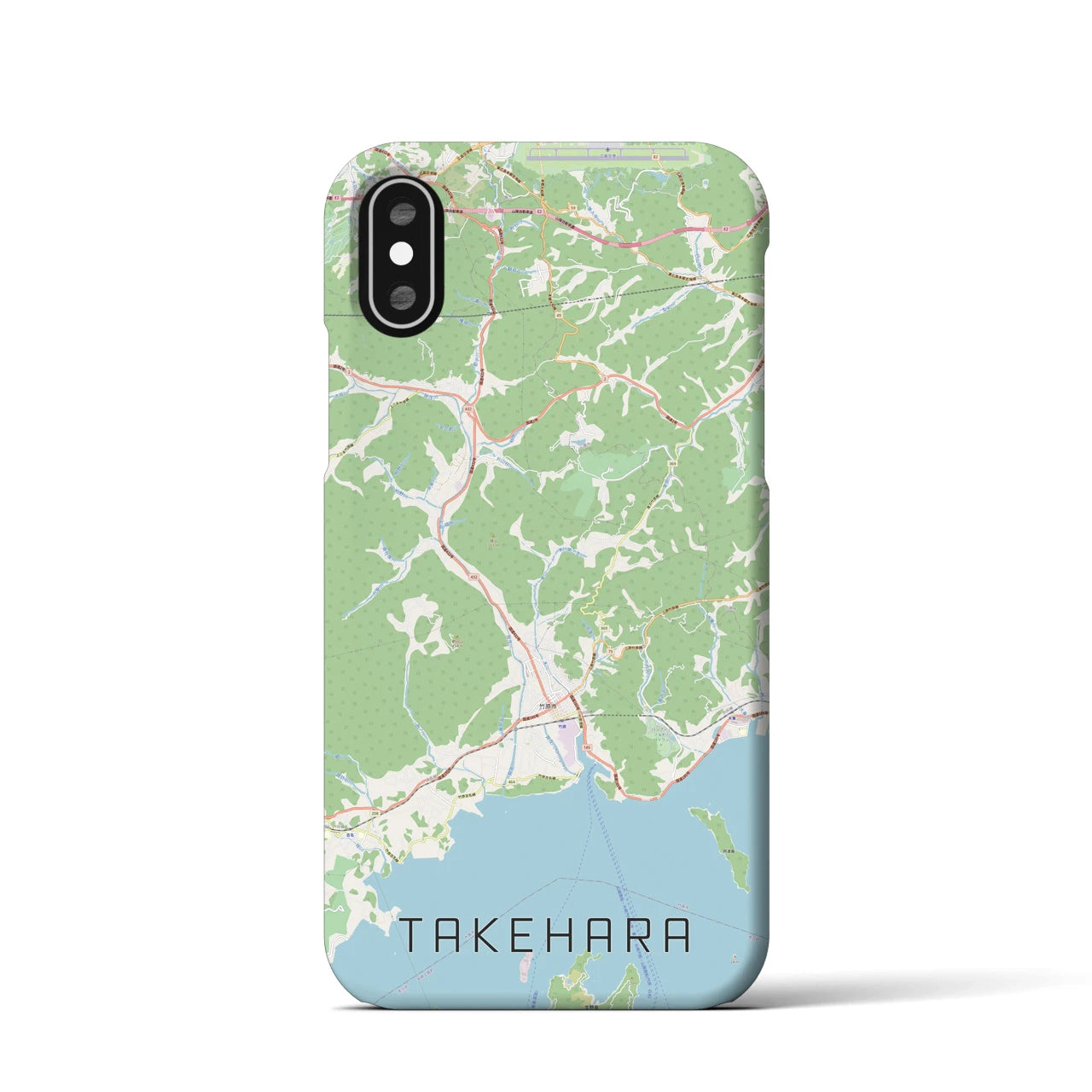 【竹原(広島県)】地図柄iPhoneケース(バックカバータイプ)