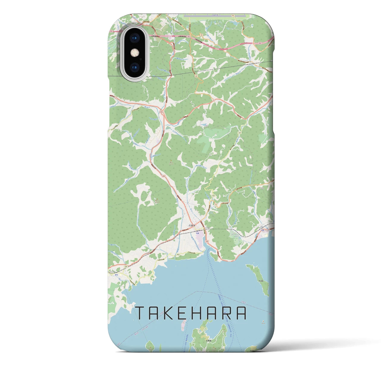【竹原(広島県)】地図柄iPhoneケース(バックカバータイプ)