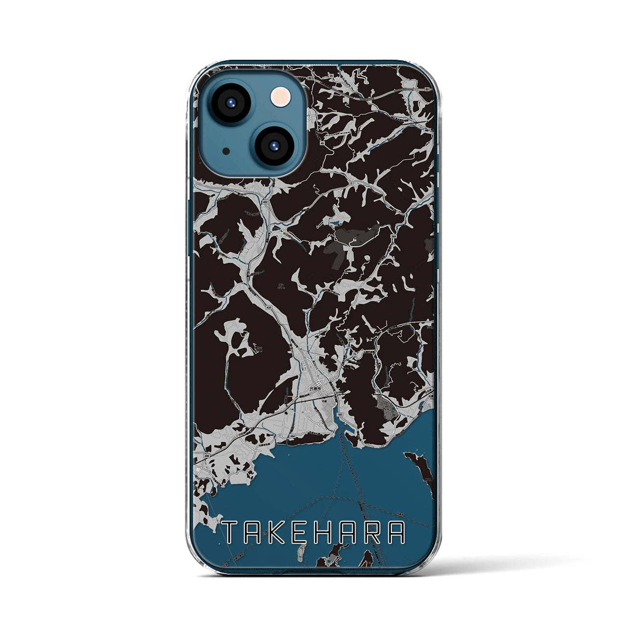 【竹原(広島県)】地図柄iPhoneケース(クリアタイプ)