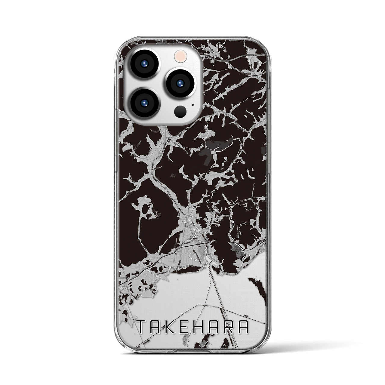 【竹原(広島県)】地図柄iPhoneケース(クリアタイプ)